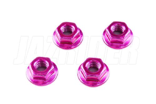 Tamiya 4mm Flanged Lock Nuts Set of 4 Purple