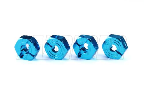 Tamiya TT-02 Aluminium 12mm Wheel Hex Hubs Adapter (Blue)