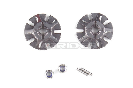 Tamiya Hornet, Grasshopper, Frog, Lunch Box, Monster Beetle, FAV Clamp Type Aluminium Wheel Hubs (Gun Metal,2pcs)