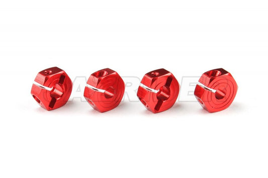 Tamiya TT-02 Aluminium 12mm Wheel Hex Hubs Adapter (Red)
